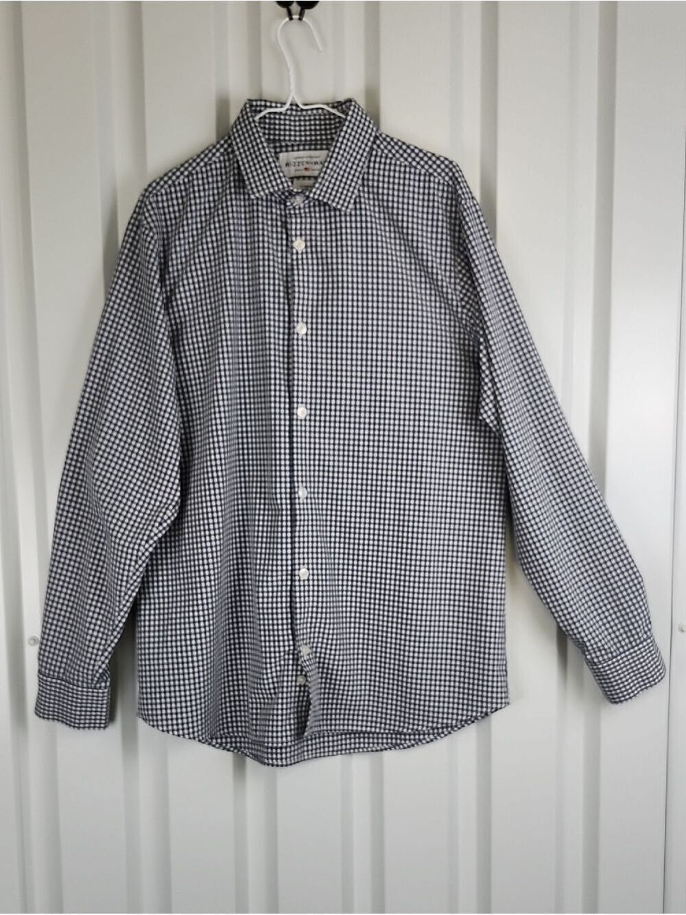 Mizzen+Main Mens Leeward Blue White Gingham Button-Down Shirt Size XL Trim Fit